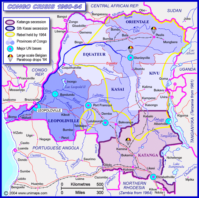 carte secession katanga kasai