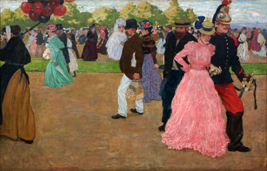 peinture-impressionnisme-Evenepoel - Promenade du dimanche au Bois de Boulogne